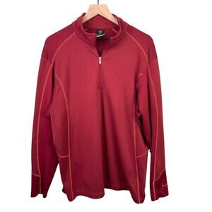 Nike‎ Fit Sweater Therma Red and Orane 1/4 Zip Warm Men's XL